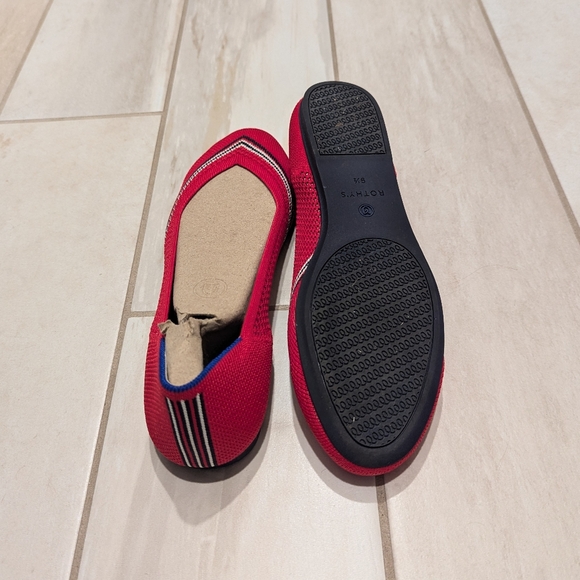 Rothy's The Flat Red Stripe Cherry 9.5 like new - Picture 7 of 8